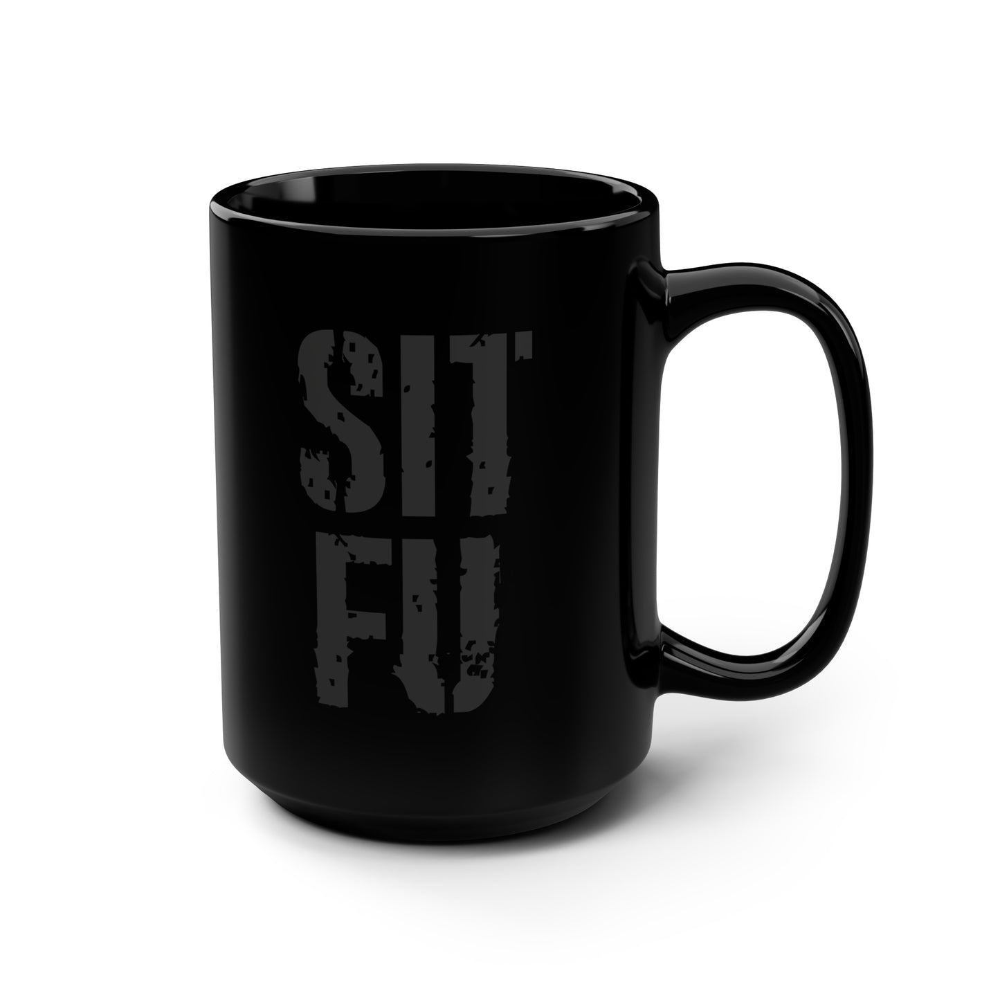SITFU - Black Mug, 15oz